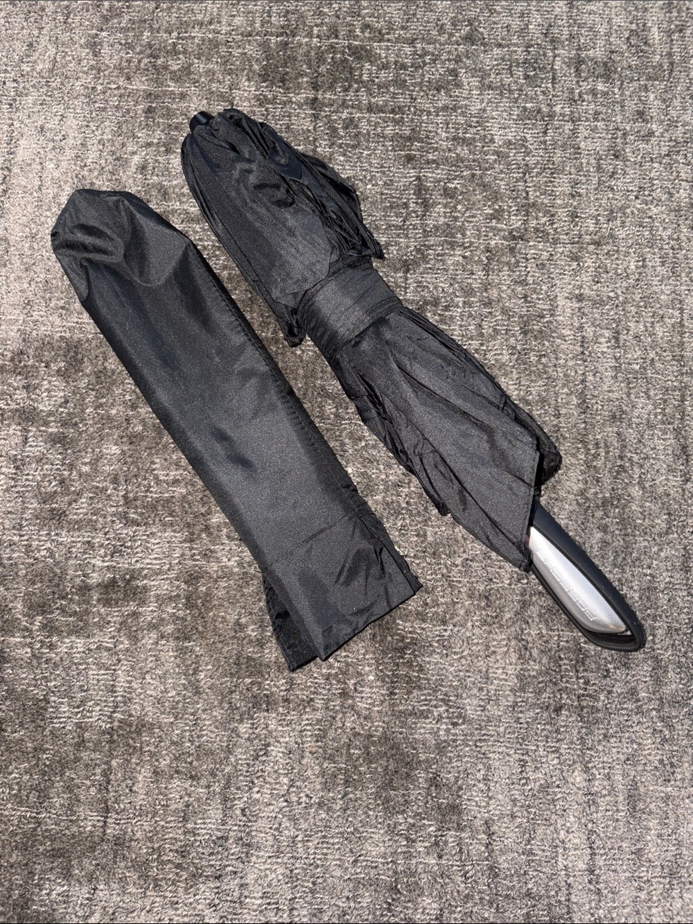 Porsche Design Black Compact Folding Umbrella with Sleeve